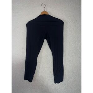 Lululemon Black High Rise Mesh Panel Crop Leggings Scalloped Hem Size 8